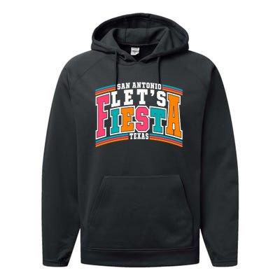 Lets Fiesta San Antonio Texas Mexican Party Performance Fleece Hoodie