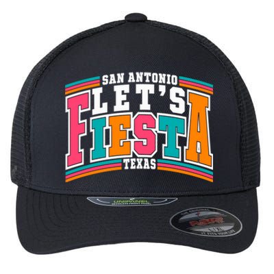 Lets Fiesta San Antonio Texas Mexican Party Flexfit Unipanel Trucker Cap