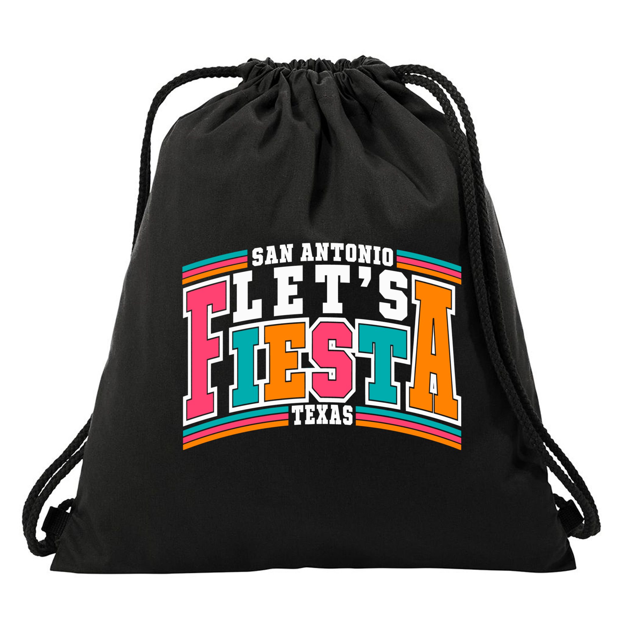 Lets Fiesta San Antonio Texas Mexican Party Drawstring Bag