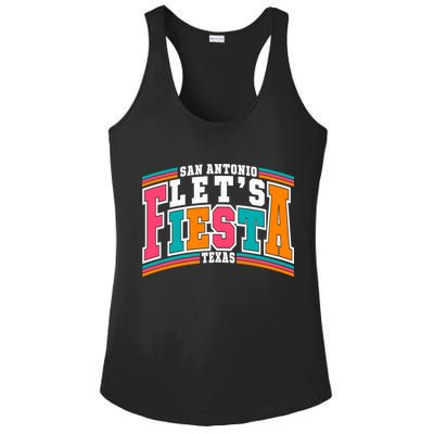 Lets Fiesta San Antonio Texas Mexican Party Ladies PosiCharge Competitor Racerback Tank