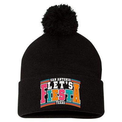 Lets Fiesta San Antonio Texas Mexican Party Pom Pom 12in Knit Beanie