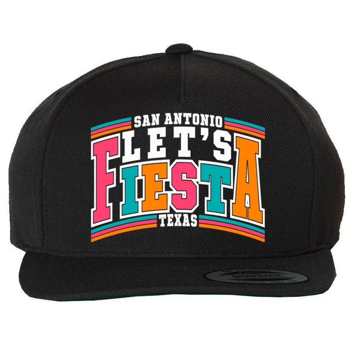 Lets Fiesta San Antonio Texas Mexican Party Wool Snapback Cap