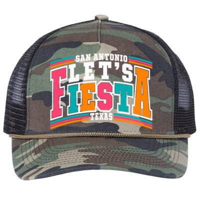 Lets Fiesta San Antonio Texas Mexican Party Retro Rope Trucker Hat Cap