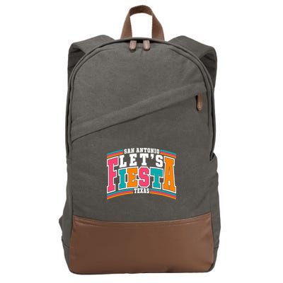 Lets Fiesta San Antonio Texas Mexican Party Cotton Canvas Backpack