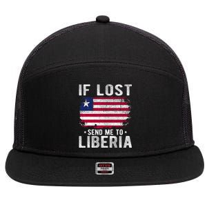 Liberia Flag Souvenir If Lost Send Me To Liberia 7 Panel Mesh Trucker Snapback Hat