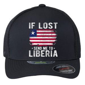 Liberia Flag Souvenir If Lost Send Me To Liberia Flexfit Unipanel Trucker Cap