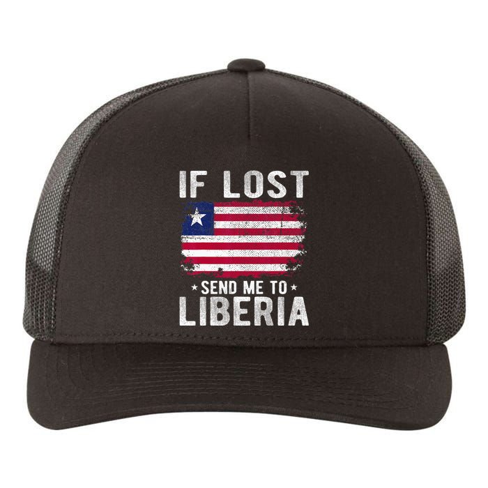 Liberia Flag Souvenir If Lost Send Me To Liberia Yupoong Adult 5-Panel Trucker Hat