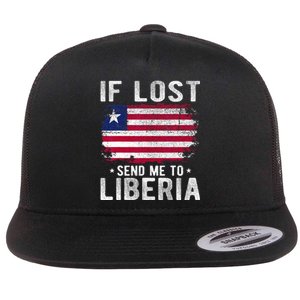 Liberia Flag Souvenir If Lost Send Me To Liberia Flat Bill Trucker Hat