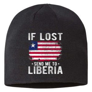 Liberia Flag Souvenir If Lost Send Me To Liberia Sustainable Beanie