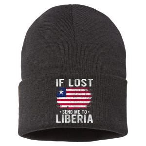 Liberia Flag Souvenir If Lost Send Me To Liberia Sustainable Knit Beanie