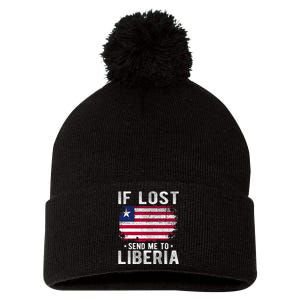 Liberia Flag Souvenir If Lost Send Me To Liberia Pom Pom 12in Knit Beanie