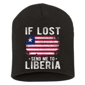 Liberia Flag Souvenir If Lost Send Me To Liberia Short Acrylic Beanie