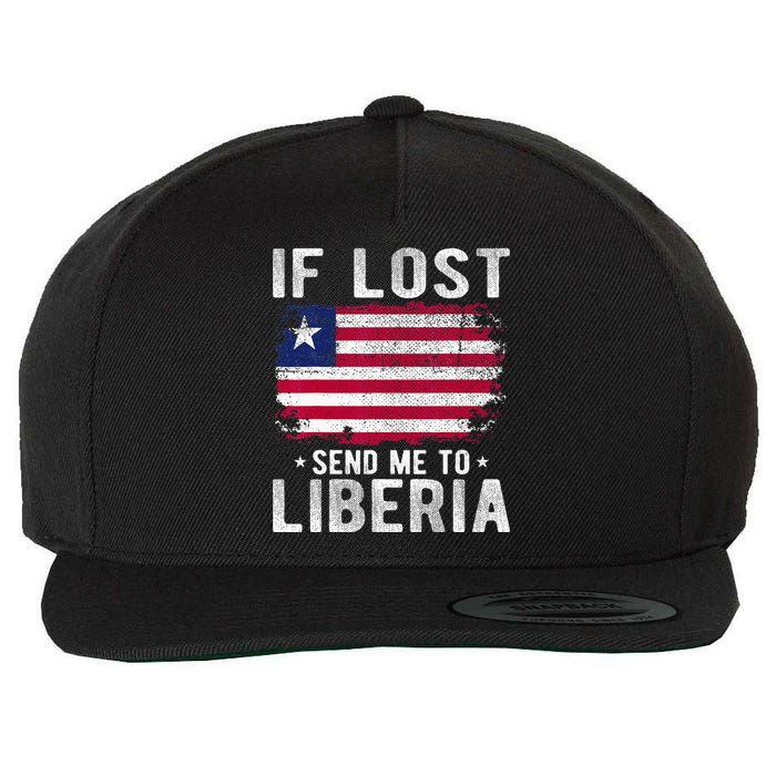 Liberia Flag Souvenir If Lost Send Me To Liberia Wool Snapback Cap