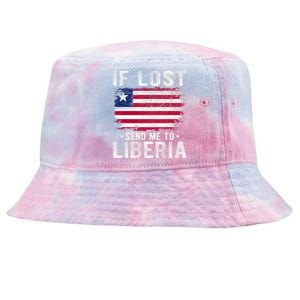 Liberia Flag Souvenir If Lost Send Me To Liberia Tie-Dyed Bucket Hat