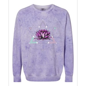 Lotus Flower Sacred Geometry Yoga Meditation Spiritual Zen Colorblast Crewneck Sweatshirt