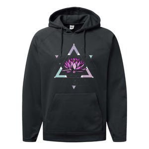 Lotus Flower Sacred Geometry Yoga Meditation Spiritual Zen Performance Fleece Hoodie