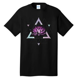 Lotus Flower Sacred Geometry Yoga Meditation Spiritual Zen Tall T-Shirt