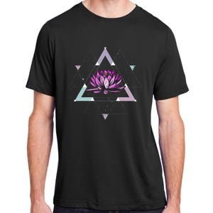 Lotus Flower Sacred Geometry Yoga Meditation Spiritual Zen Adult ChromaSoft Performance T-Shirt