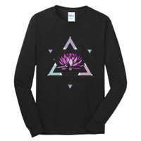 Lotus Flower Sacred Geometry Yoga Meditation Spiritual Zen Tall Long Sleeve T-Shirt