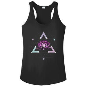 Lotus Flower Sacred Geometry Yoga Meditation Spiritual Zen Ladies PosiCharge Competitor Racerback Tank