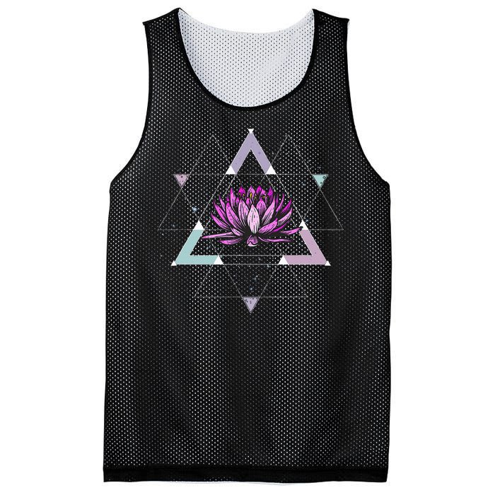 Lotus Flower Sacred Geometry Yoga Meditation Spiritual Zen Mesh Reversible Basketball Jersey Tank