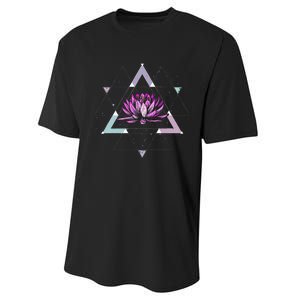 Lotus Flower Sacred Geometry Yoga Meditation Spiritual Zen Performance Sprint T-Shirt