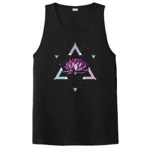 Lotus Flower Sacred Geometry Yoga Meditation Spiritual Zen PosiCharge Competitor Tank