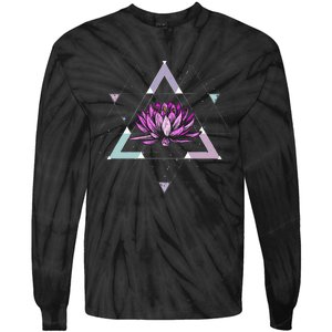 Lotus Flower Sacred Geometry Yoga Meditation Spiritual Zen Tie-Dye Long Sleeve Shirt