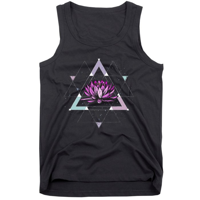 Lotus Flower Sacred Geometry Yoga Meditation Spiritual Zen Tank Top