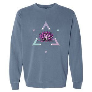 Lotus Flower Sacred Geometry Yoga Meditation Spiritual Zen Garment-Dyed Sweatshirt