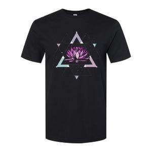 Lotus Flower Sacred Geometry Yoga Meditation Spiritual Zen Softstyle CVC T-Shirt