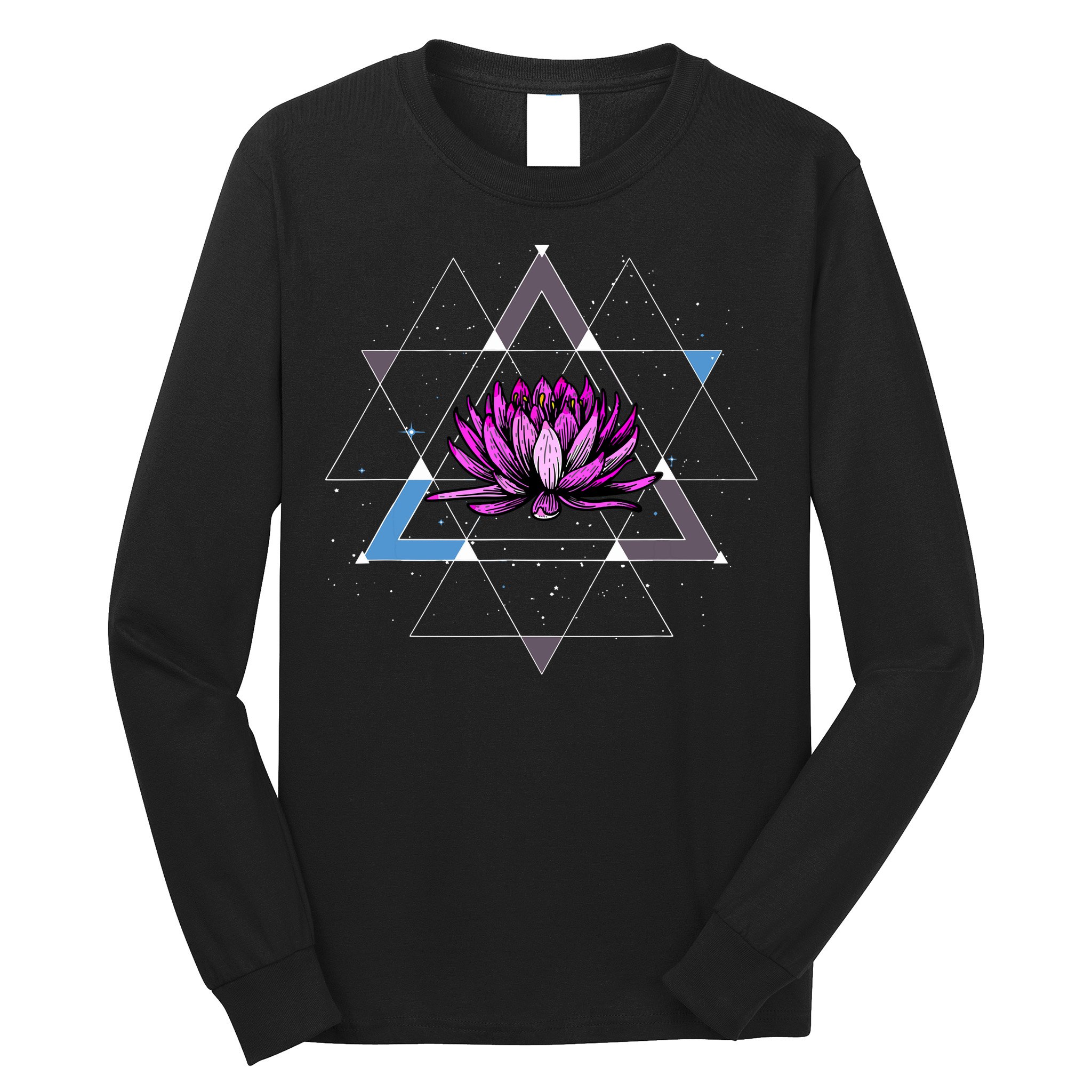 Lotus Flower Sacred Geometry Yoga Meditation Spiritual Zen Long Sleeve Shirt
