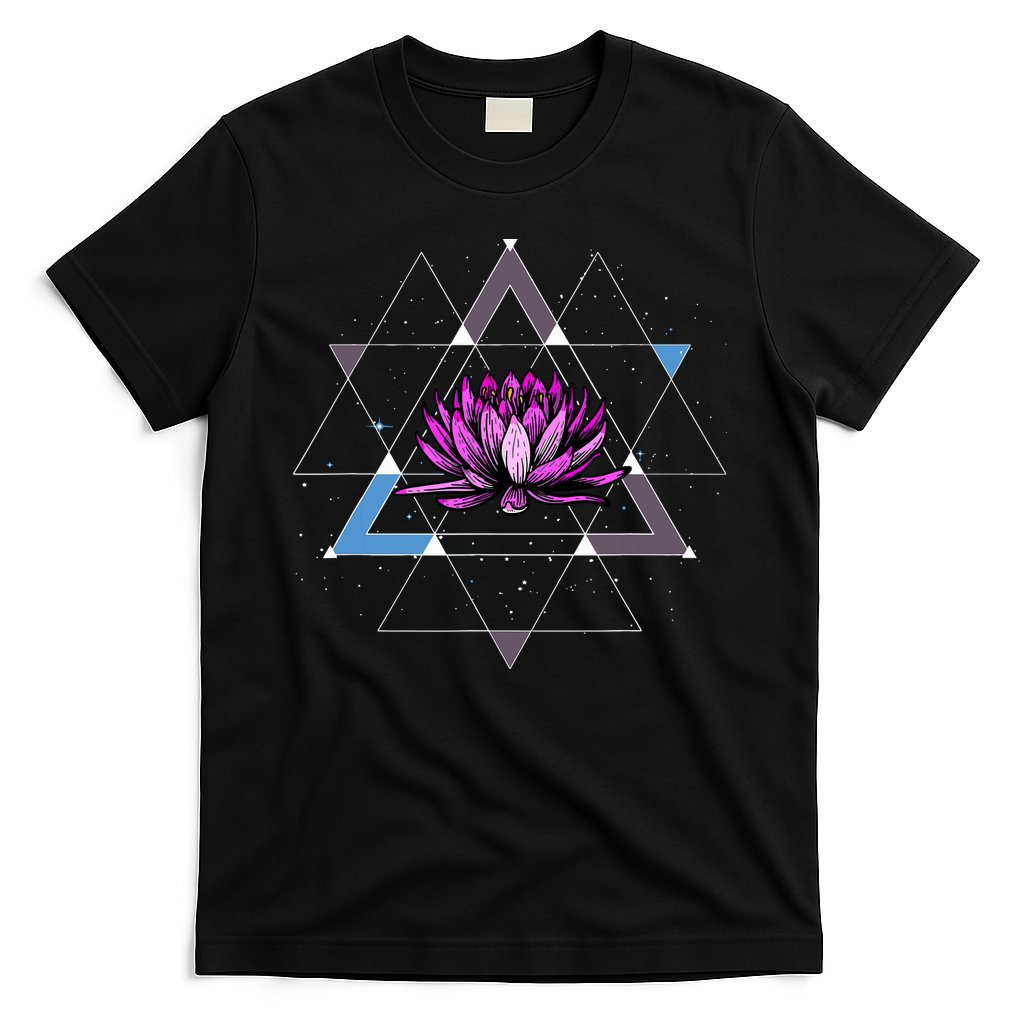 Lotus Flower Sacred Geometry Yoga Meditation Spiritual Zen T-Shirt