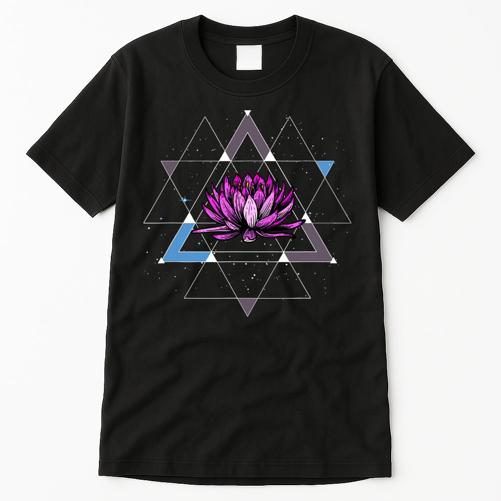 Lotus Flower Sacred Geometry Yoga Meditation Spiritual Zen Tall T-Shirt