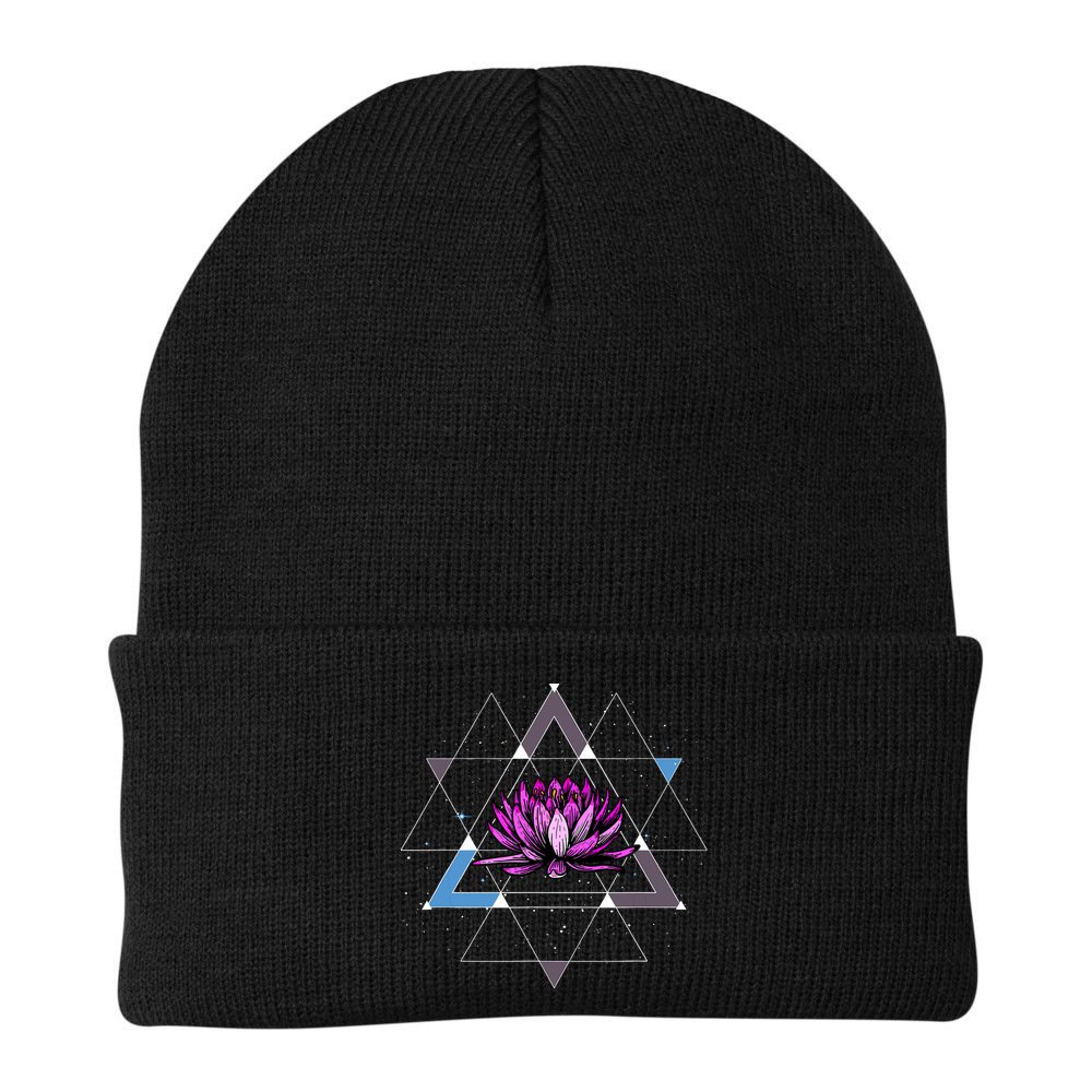 Lotus Flower Sacred Geometry Yoga Meditation Spiritual Zen Beanie