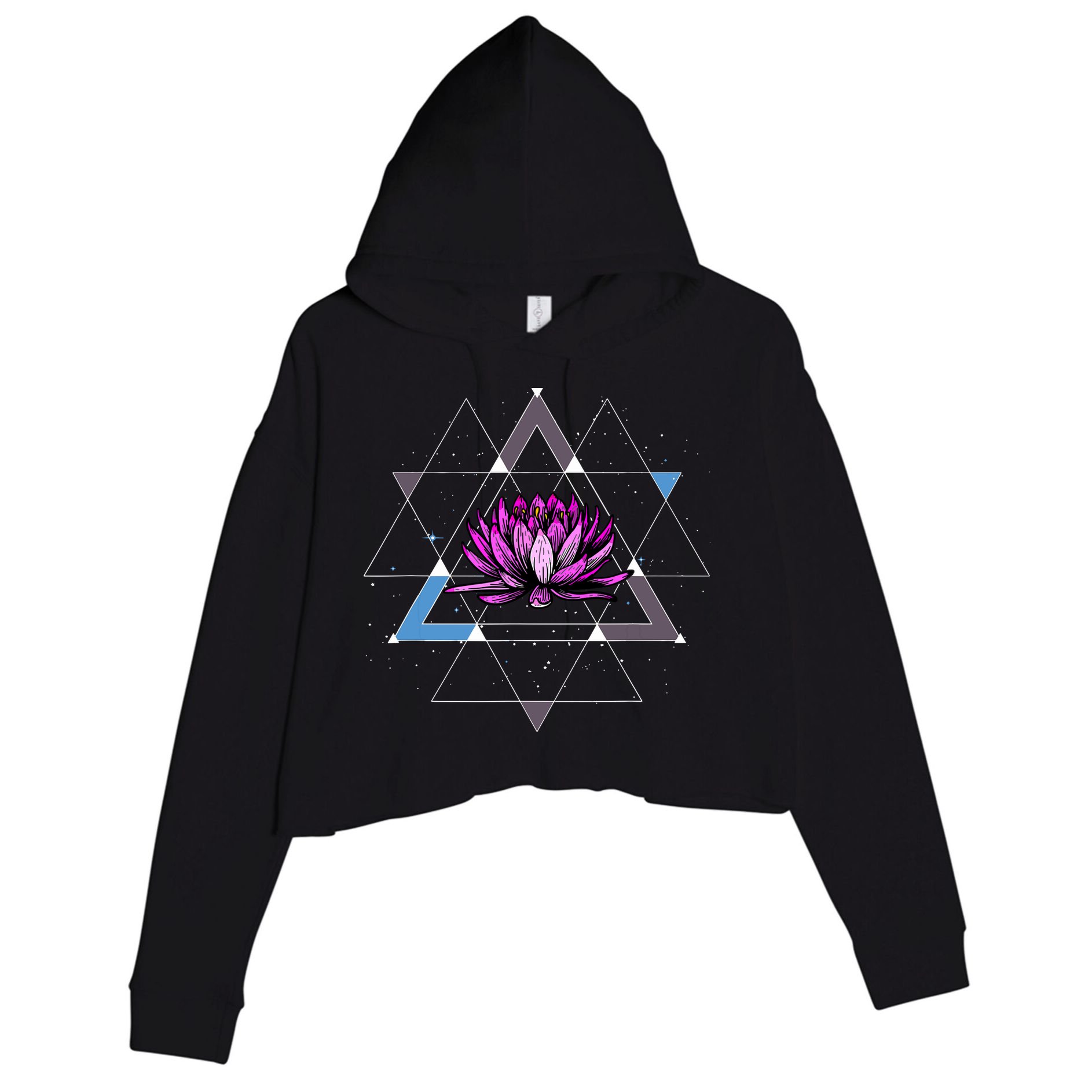 Lotus Flower Sacred Geometry Yoga Meditation Spiritual Zen Crop Fleece Hoodie