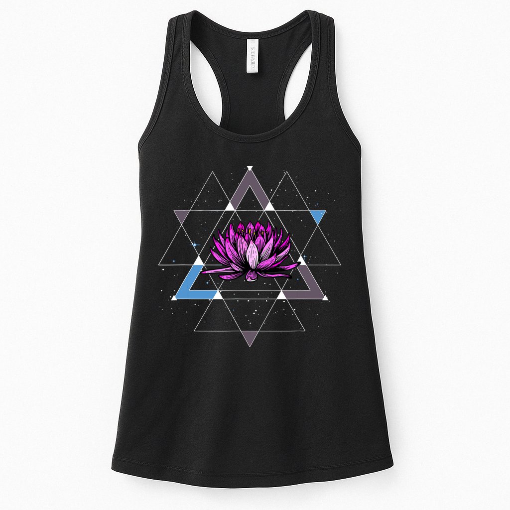 Lotus Flower Sacred Geometry Yoga Meditation Spiritual Zen Womens Tank Top