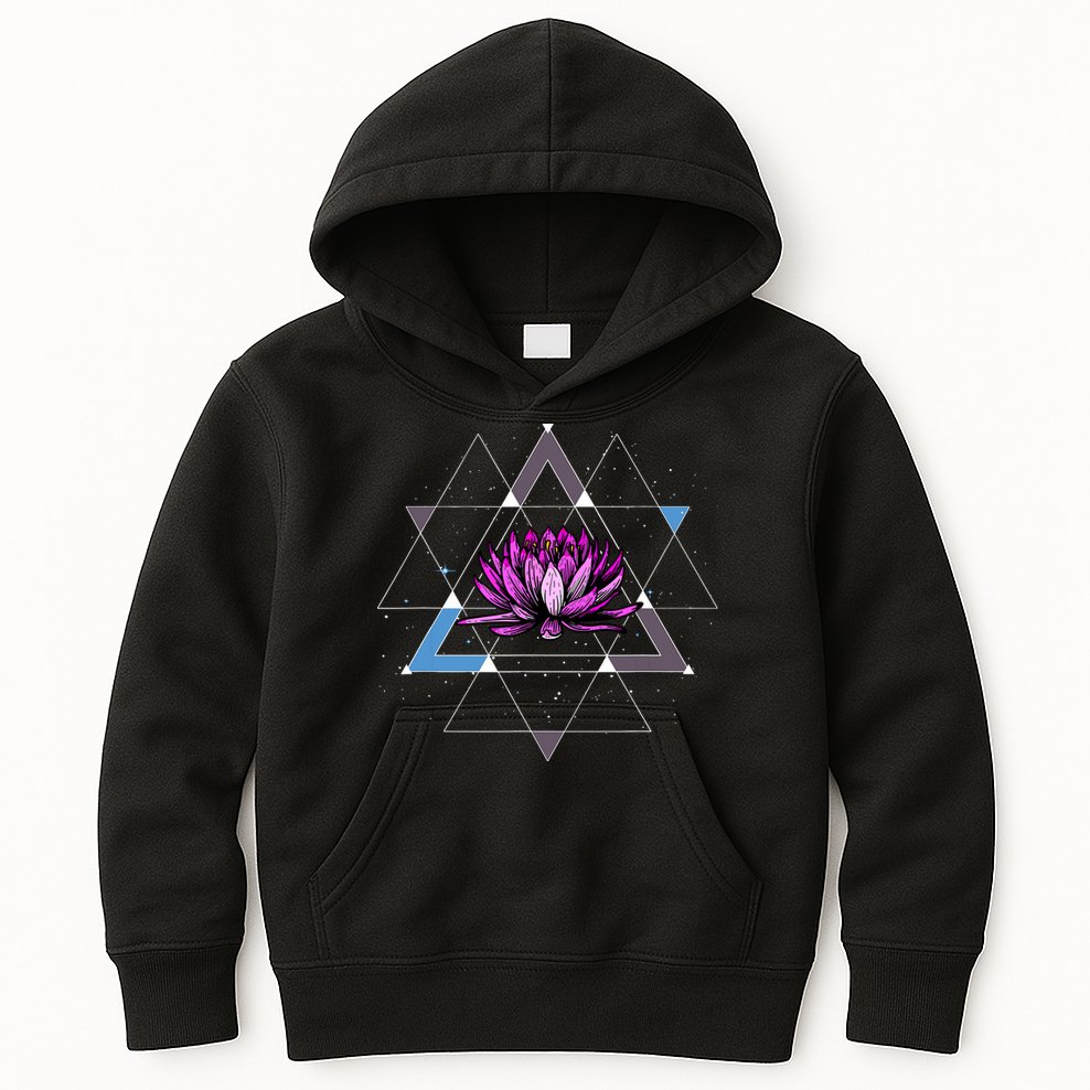 Lotus Flower Sacred Geometry Yoga Meditation Spiritual Zen Kids Hoodie