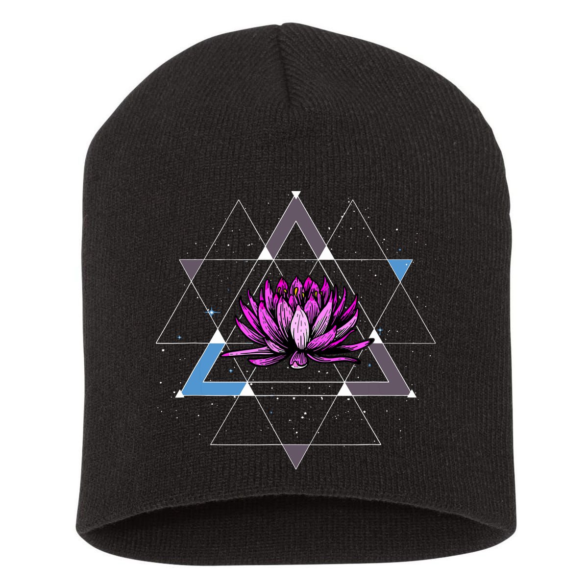 Lotus Flower Sacred Geometry Yoga Meditation Spiritual Zen Short Acrylic Beanie
