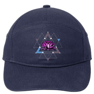 Lotus Flower Sacred Geometry Yoga Meditation Spiritual Zen 7-Panel Snapback Hat