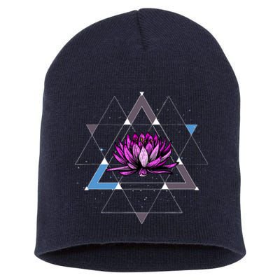 Lotus Flower Sacred Geometry Yoga Meditation Spiritual Zen Short Acrylic Beanie