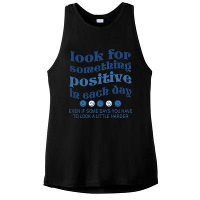 Look For Something Positive In Each Day Smile Funny Gift Ladies PosiCharge Tri-Blend Wicking Tank