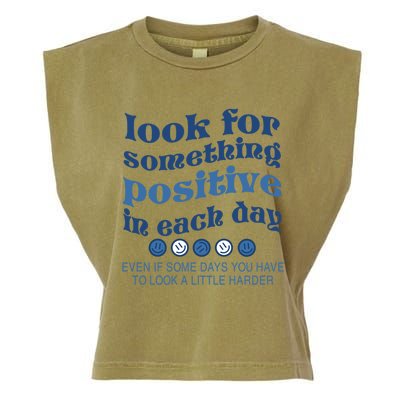 Look For Something Positive In Each Day Smile Funny Gift Garment-Dyed Women's Muscle Tee