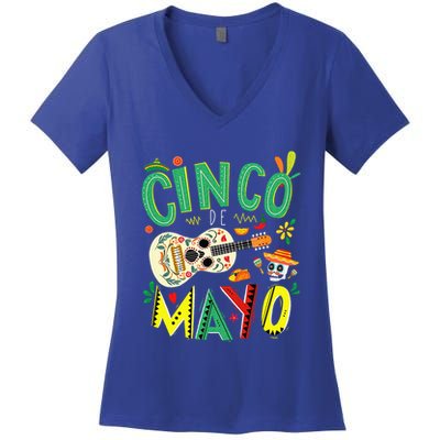 Lets Fiesta Squad 5 De Mayo Mexican Fiesta Women's V-Neck T-Shirt