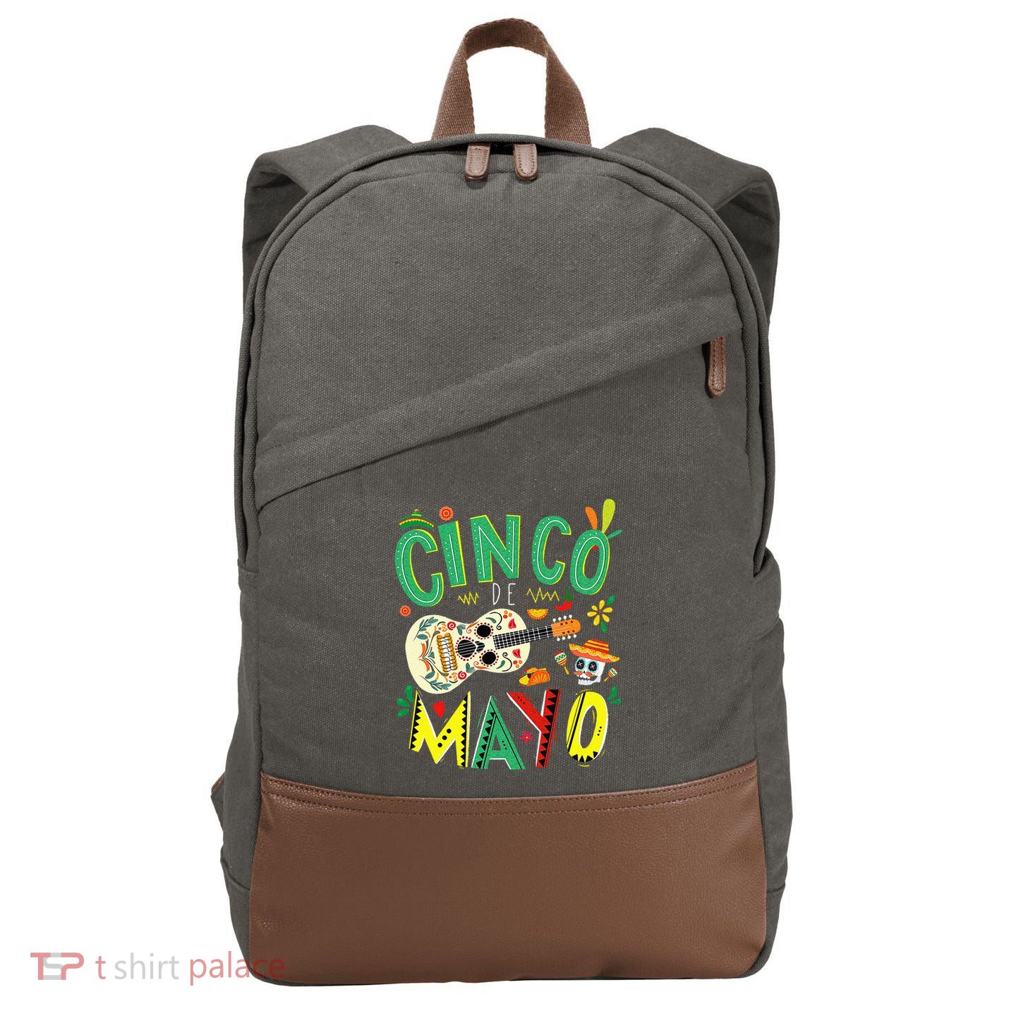 Lets Fiesta Squad 5 De Mayo Mexican Fiesta Cotton Canvas Backpack