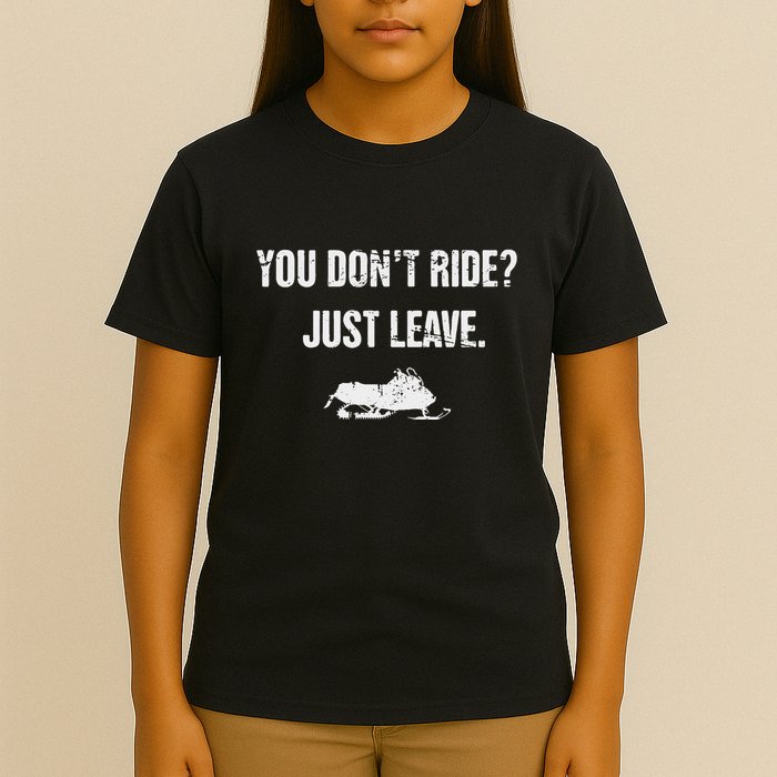 Leave Funny Sled Snow Mobiling Snowmobile T-Shirt