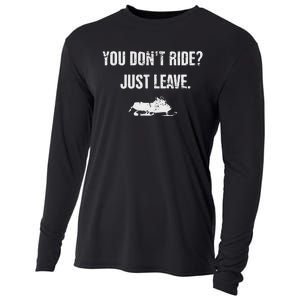 Leave Funny Sled Snow Mobiling Snowmobile Cooling Performance Long Sleeve Crew