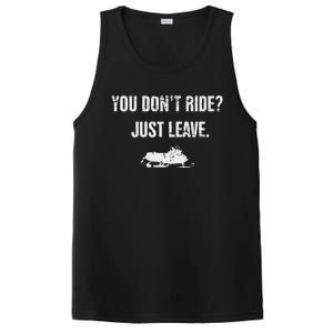 Leave Funny Sled Snow Mobiling Snowmobile PosiCharge Competitor Tank