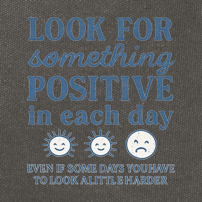 Look for Something Positive in Each Day Cotton Canvas Backpack