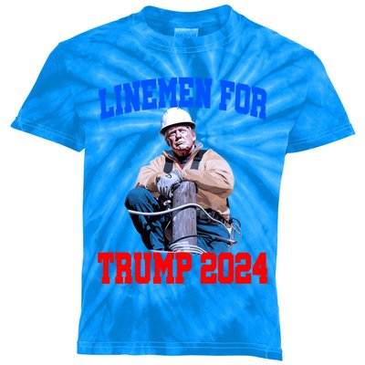 Line For Trump 2024 Election President Presidential Cool Gift Kids Tie-Dye T-Shirt